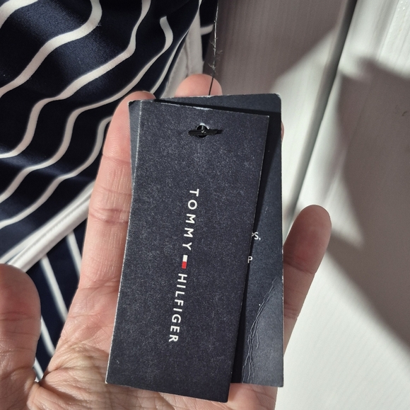 Tommy Hilfiger Swimsuit Navy Blue and White Striped One‎ Peice Women's 12 New - Picture 6 of 16